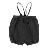 Bubble Suspender Shorts - Black Wash