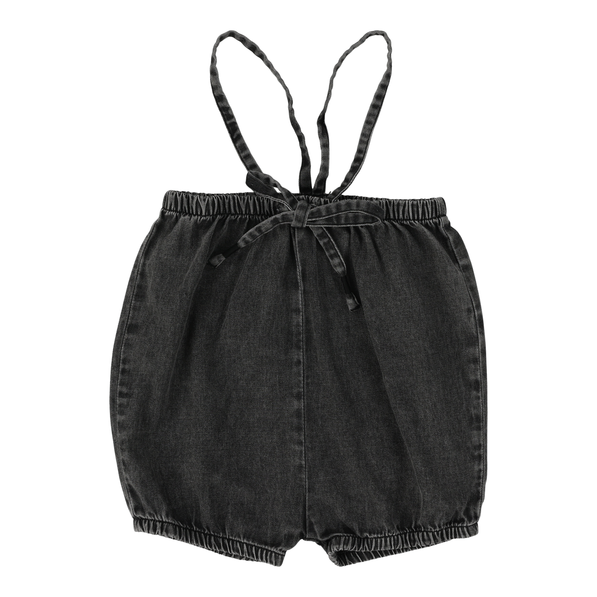 Bubble Suspender Shorts - Black Wash
