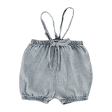 Bubble Suspender Shorts - Blue Wash