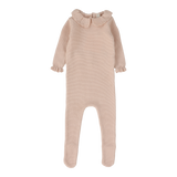 Knit Collar Ruffle Footie