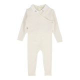 Knit Wrap Sleeveless Footie Set