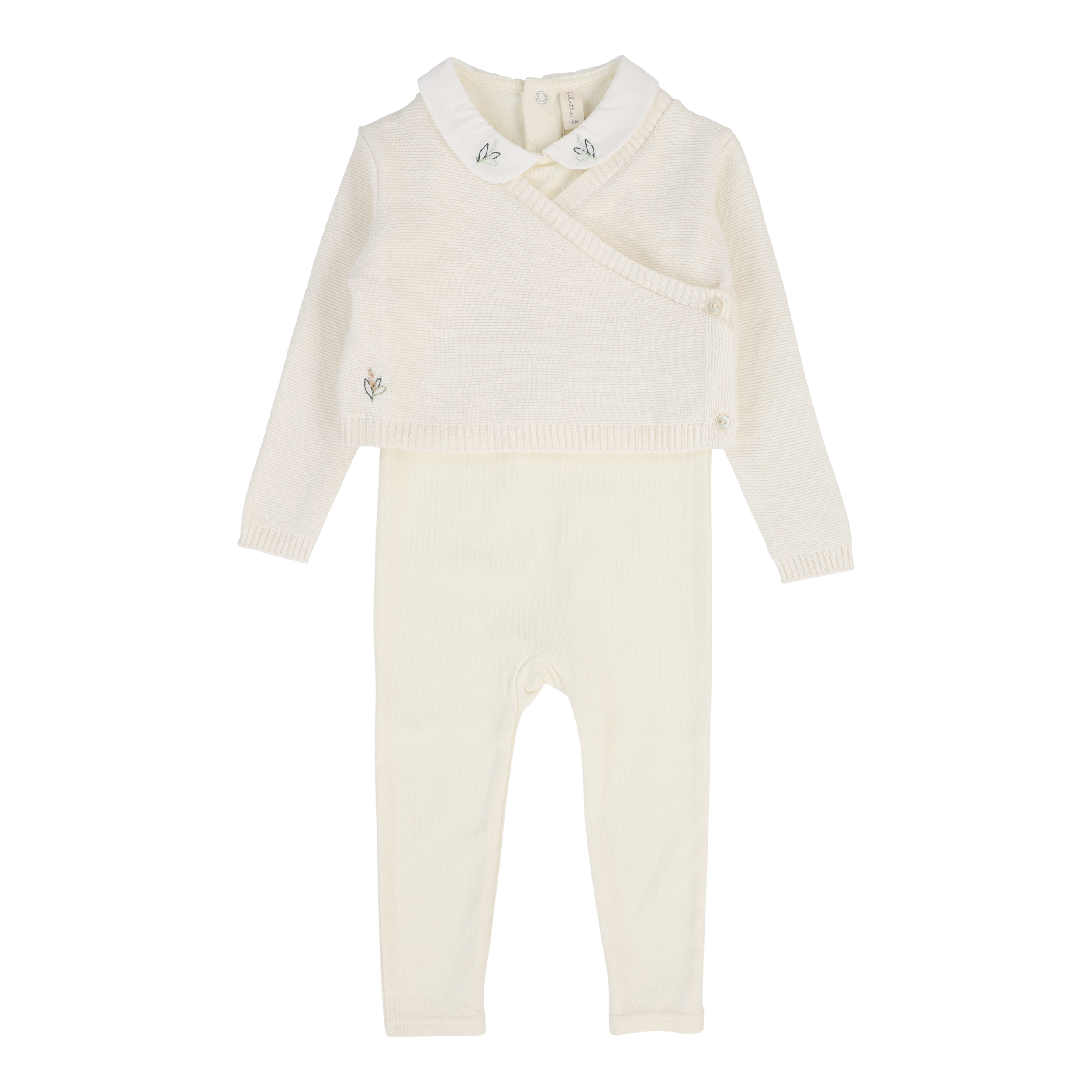 Knit Wrap Sleeveless Footie Set