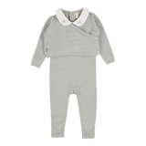 Knit Wrap Sleeveless Footie Set