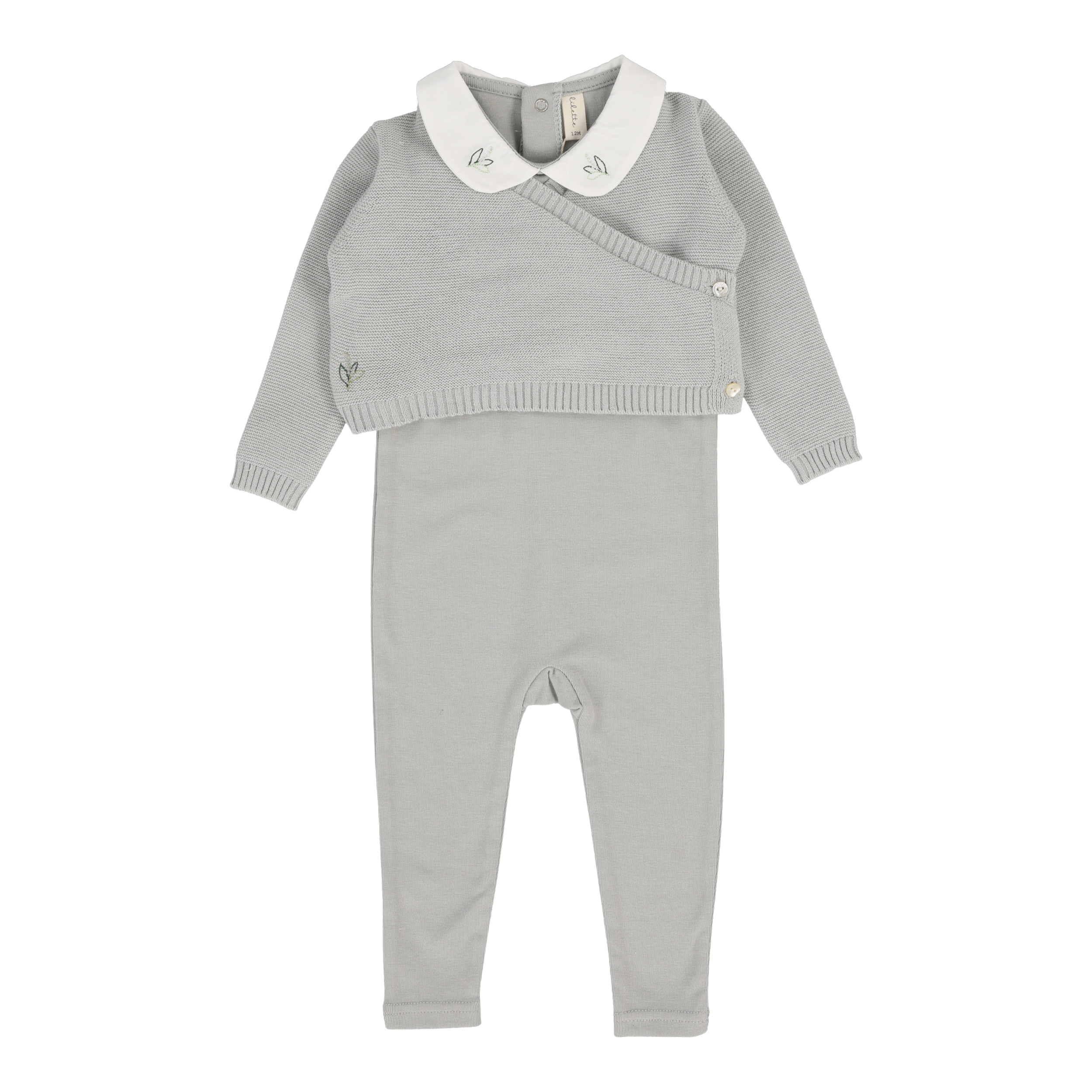 Knit Wrap Sleeveless Footie Set