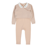 Knit Wrap Sleeveless Footie Set