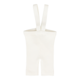 Knit Suspender Shorts - White