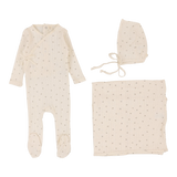 Printed Pointelle Wrap Layette Set