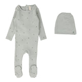 Scattered Cherry Footie Set - Mint Base