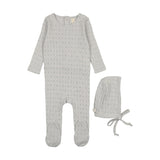 Linear Printed Footie Set - Light Blue