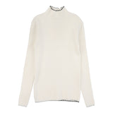 Scalloped Knit Mockneck-Cream