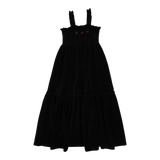 Velour Smocked Maxi-Black