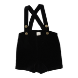 Velvet Suspender Shorts - Black