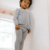 Cardigan Knit Set-Blue