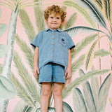 Denim City Shirt-Mid Blue Wash