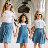 Denim City Girls Long Sleeve Tee-Blue Stripe