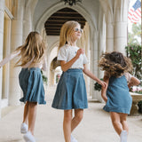 Denim City Girls SS Tee-Blue Stripe