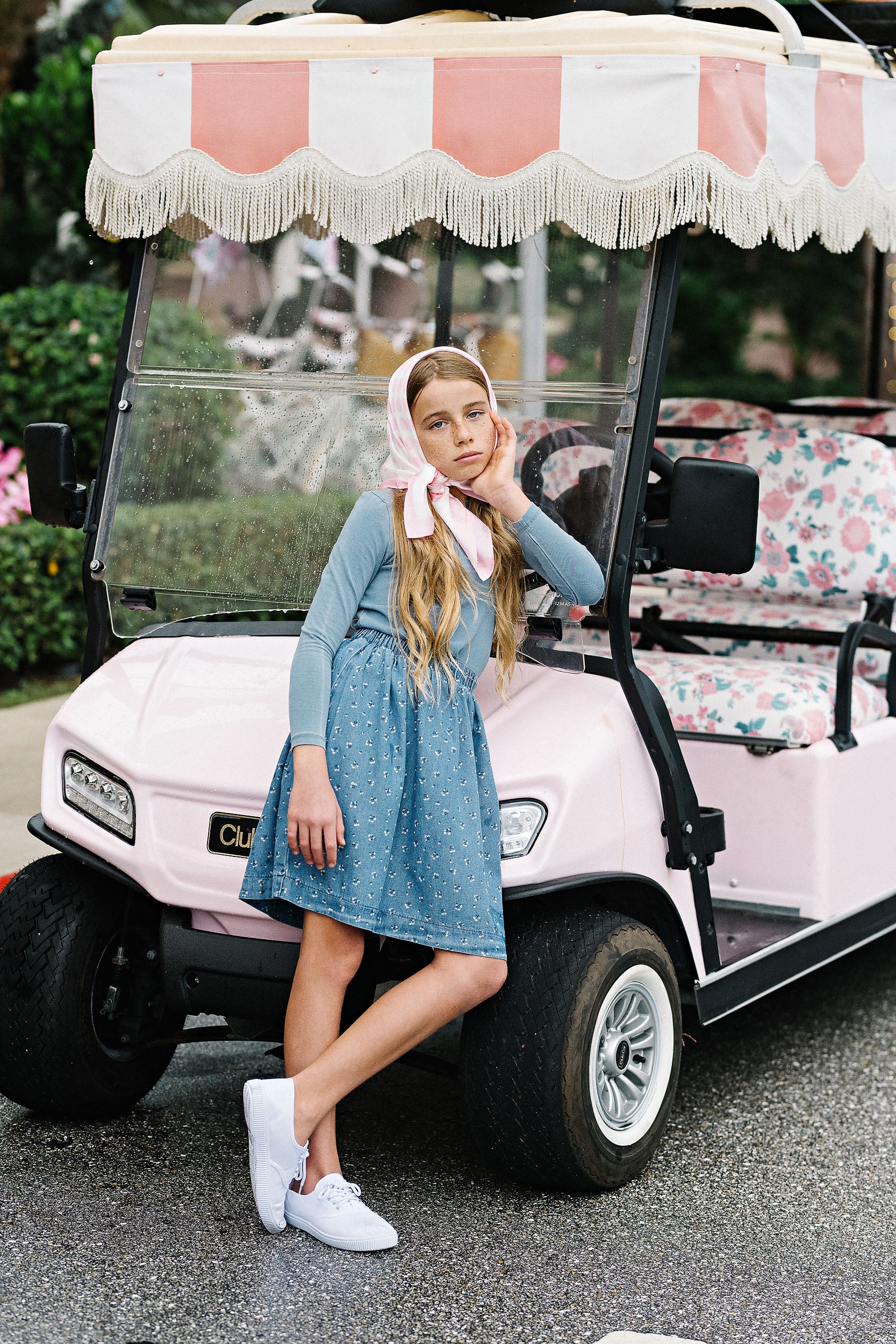Dainty Denim Girls Set