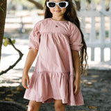 Denim Capsule Dress 3/4 Sleeves-Pink Wash