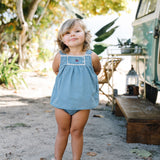 Denim Capsule Toddler Girl Set-Blue Tencel