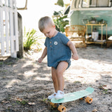 Dainty Denim Boys Romper-Blue Stripe