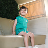 Boating Crew Boys Shorts-Electric Green