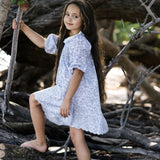 Mountain Meadows Dress 3/4 Sleeve-Clear Blue