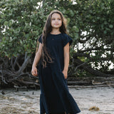 Puff Sleeve Maxi SS-Navy
