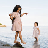 Embroidered  Linen Jumper-Bud Pink