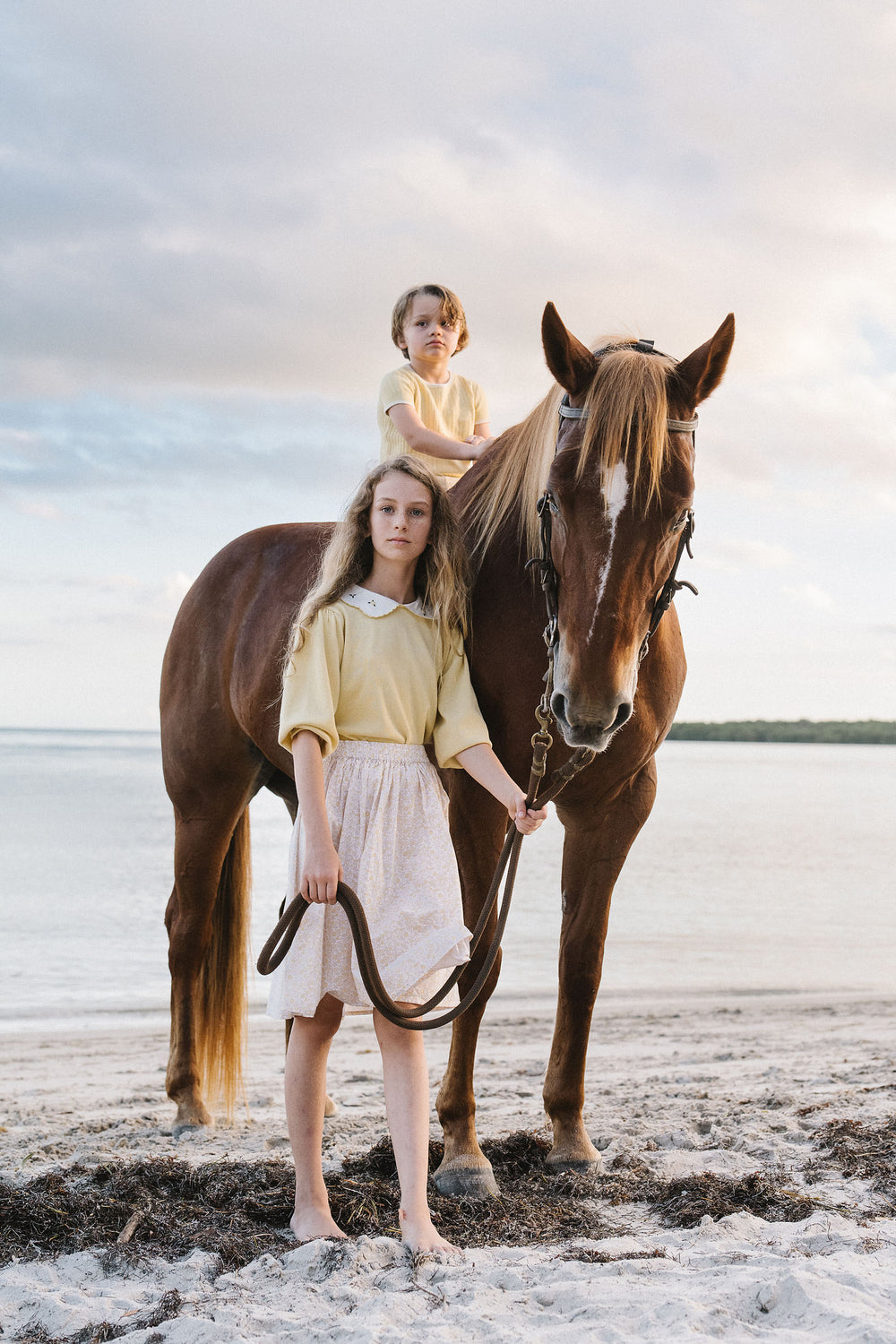 Sunny Blossoms Girls Sweater-Yellow