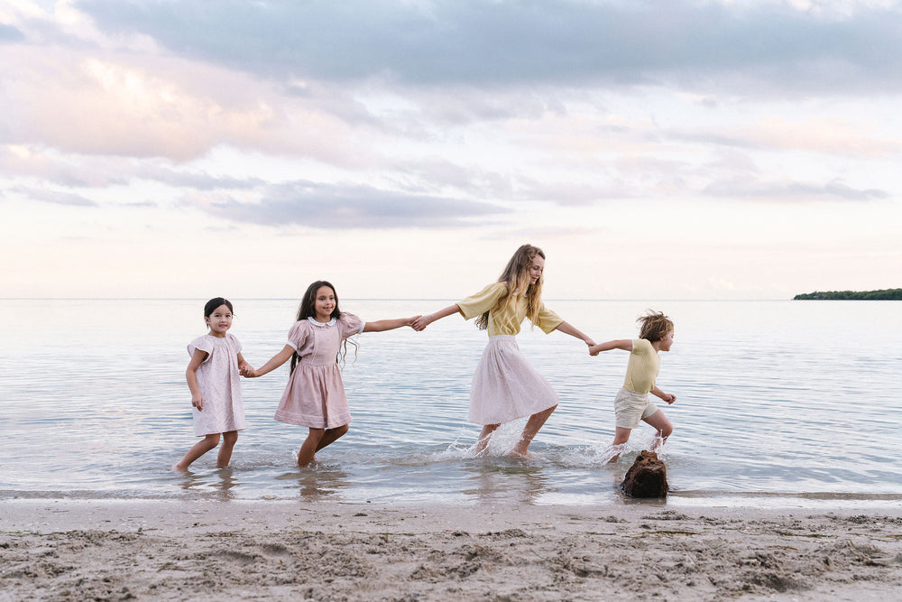 Sunny Blossoms Shorts-Yelw Mini Plaid