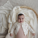 Sweetheart Collar Layette Set-Dusty Pink