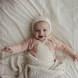 Leaf Trail Footie-Cream/Pink