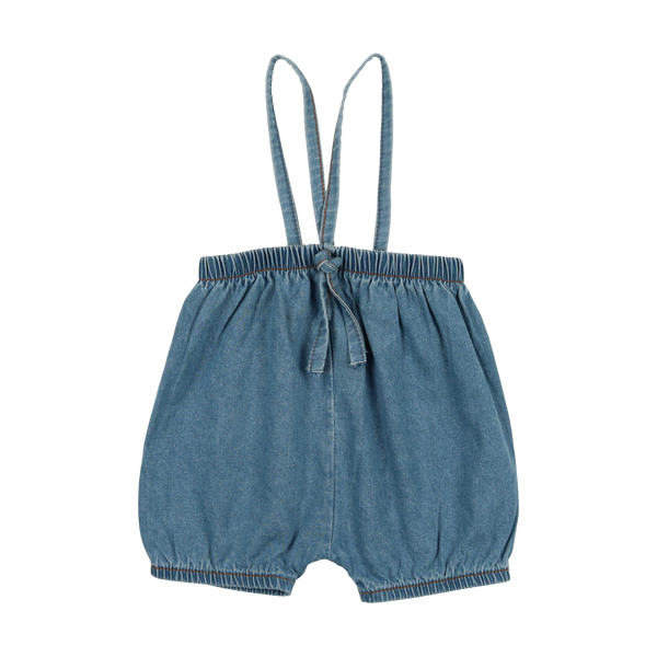 Denim Suspender Shorts - Denim Tencel – Lil Legs Baby