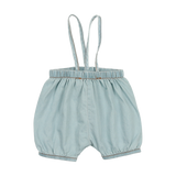 Bubble Suspender Shorts - Chambray