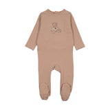 Sweet bear footie-dusty pink