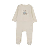 Sweet bear footie-blue