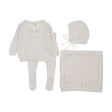 Crochet bris set + blanket-winter white