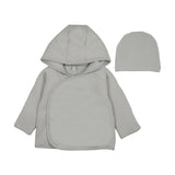 Padded solid jacket-pale blue
