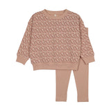 Dahlia vines toddler set-dusty pink