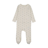 Bitsy floral footie-cream/blue