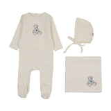 Sweet bear layette set-blue