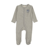 Velour snap down footie-pale blue