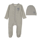 Velour snap down footies set-pale blue