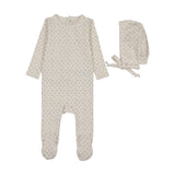 Cherry blossom footie set-cream/pink