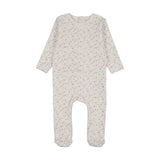 Branch velour footie-cream/pink