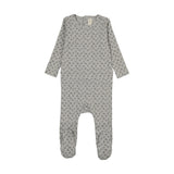 Cherry blossom footie-pale blue