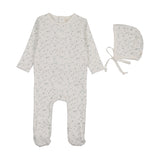 Branch velour footie set-cream/blue