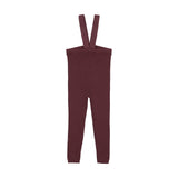 Knit Suspender Leggings-Burgundy