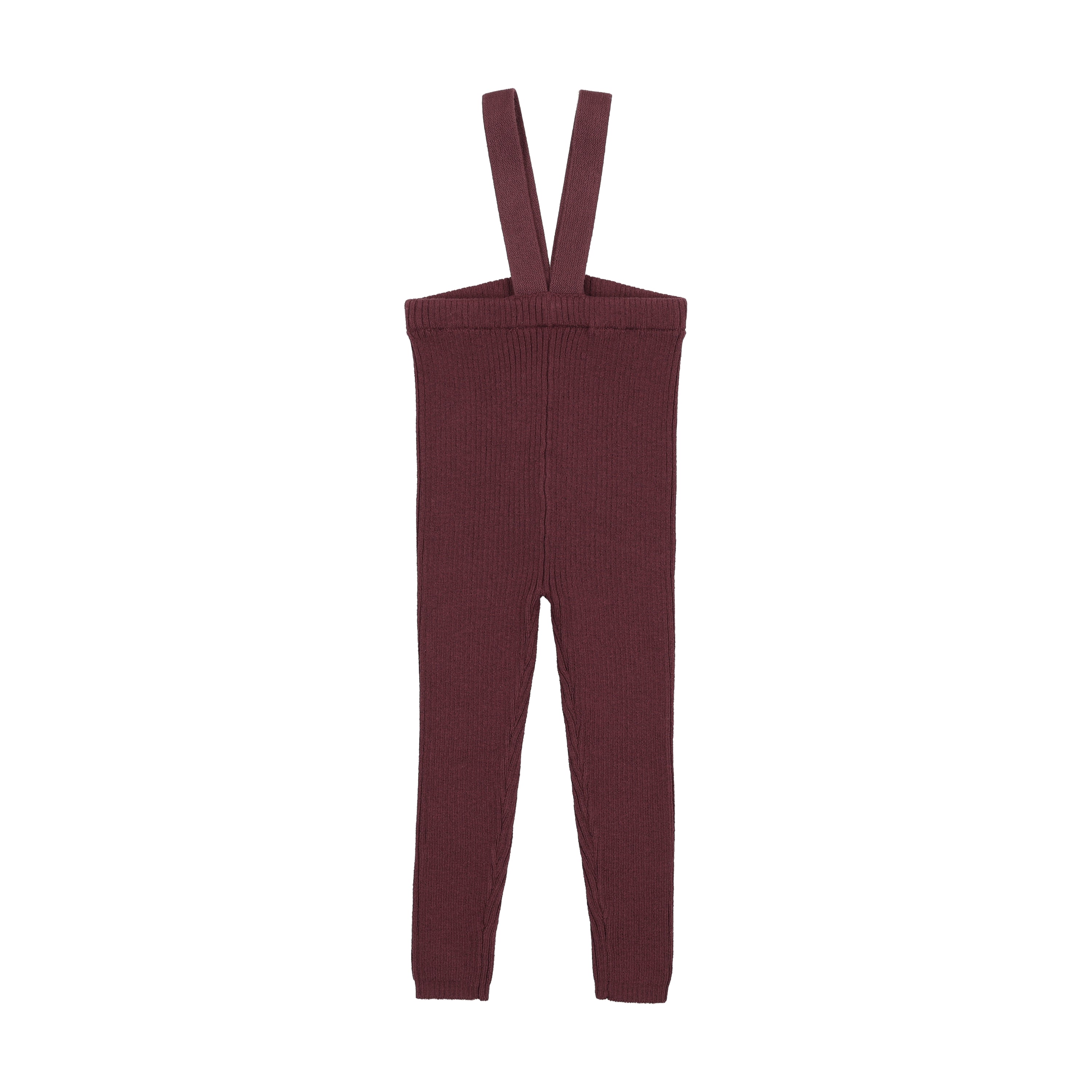 Knit Suspender Leggings-Burgundy