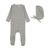 Cherry blossom footie set-pale blue
